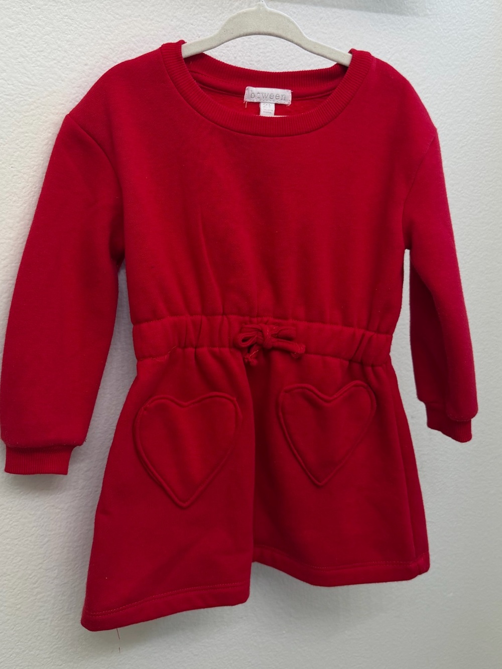 Heart-Pocket Sweatshirt Dress